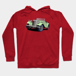 MG T-Type British Classic Car in light green Hoodie